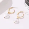 10 coppie Trendy placcato oro placcato a forma irregolare rotondo orecchini per perle bianche per le donne gioielli di fascino