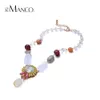 Blomma akrylpärlor hänge halsband för kvinnor kristall harts zinklegering växt trendig uttalande choker halsband smycken y200323