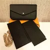 Косметические сумки корпусы лучшие 3pcs set women classic ruxury designer сумочка Pochette felicie Bag Подличная кожа