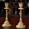 Candle Holder Table Metal stick Plating Geometric Holders 16cm for WeddingDinner Decoration Candelabra GZT077 Y200109