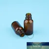 10st / lot Amber 15ml glas sprayflaska parfymburk liten 1/2 oz atomizer tomma parfum kosmetisk behållare vit keps kruka