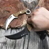 New Top Quality Karambit Knife 9Cr18Mov Black / White Stone Wash Blade Full Tang G10 Handle Fixed Blade Claw Tactical Knives With Kydex