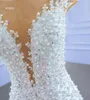 100% Real Picture Luxury Pearls Mermaid Wedding Dresses Glitter Sequins Church Sleeveless Tiered Tulle Bridal Gown Robe De Mariée Custom Made