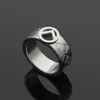 Europa Amerika Mode Stijl Mannen Lady Dames Titanium Stalen Holle Gegraveerde Letter Ring US6-US9 3 Kleur