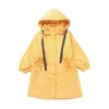 Coat Fashion 2021 Trench Coats Teenage Girls Hooded Long Autumn Jackets Clothing For Kids Green Orange Children Outerwear Tops1