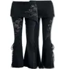 YSMMARKET S-5XL Kadınlar 2 in 1 Boot Cut Tayt Artı Boyutu Mikro Eğimli Etek Pantolon Gotik Punk Lace Up Çan Alt Tayt E22045 201228
