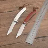 Cuchillo plegable con aleta de apertura rápida y rodamiento de bolas 14C28N Cuchillos EDC con mango de hueso / palo de rosa satinado