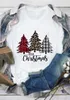 Women's T Shirts Merry Christmas Plaid Tree Printed T-Shirt Fashion Graphic Women Top Tshirt Female Kawaii Tee Ladies Xmas Harajuku1