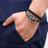 Charm Bracelets Punk Design Turkish Blue Eye For Men Woman Fashion Wristband Layered Black Leather Bracelet Vintage Jewelry Fawn22