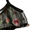 Conjunto de lencería Sexy para mujer, sujetador de malla transparente con bordado Floral, conjunto de ropa de dormir de 2 piezas 2020 New335S