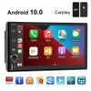 Bilradio CarPlay Android 10 Auto 2 Din Bluetooth GPS WiFi Stereo Mottagare Autoradio Bil Multimedia Player Universal 7 "