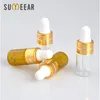 100pieces 3ml Essential Oil Bottles Perfume Bottle Portable Amber Glass Dropper Flaska Tom kosmetiska behållare