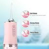 220ml Vatten Flosser 4 munstycken 3 Modes Dental Teeth Whitening Oral Irrigator Portable Uppladdningsbara IPX7 Vattentäta Vuxna