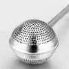 Rostfritt stål Teleskopisk Tea Ball Press Typ Tea Strainer Loose Leaf Seasoning Tea Infuser Filter