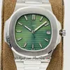 PPF V4 5711/1A A324 Montre automatique pour homme Cadran texturé vert olive Bracelet en acier inoxydable Super Edition Puretime 324CS PP324SC Montres PTPP