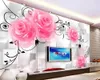 Beibehang personalizados rosas papel de parede casa decoração mural fantasia parede de fundo TV 3D sala do quarto 3d