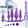 NXY Vibrateurs 7 pièces Bdsm ensemble vibrateur pour femmes godes perles anales godemichet Anal jouets sexuels adultes pour couples stimulateur de Clitoris accessoires exotiques 0104