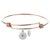 Rostfritt stål Bangle Snap Charms Justerbar Bangle Ginger Snap Smycken Fit 18mm-knapp NN-668275U