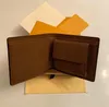 Mens Women wallet marco card holder coin purse short wallets Genuine Leather lining brown letter check canvas VL44125301g