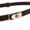 Nouvelles femmes 039 ceintures habillées de haute qualité Golden Boucle Skinny Fashion Cachette de vache de vache véritable