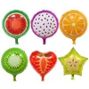 Mode frukt form dekoration folie ballong ananas vattenmelon glass donut ballonger födelsedagsfest baby shower levererar 6 stilar