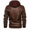 Hommes Mode Vestes À Capuche Automne Hiver PU Veste Street Style Vêtements À Manches Longues Tops Zipper Hommes Manteaux Manteaux En Gros