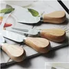 Set di coltelli per formaggio Manico in quercia Utensili per formaggio Forchetta Kit pala Grattugie Cottura Pizza Affettatrice Taglierina Kkf2022 Rartj