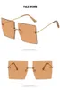 Металлическая рамка Крупногабаритные квадратные солнцезащитные очки Женщины моды Классический дизайнер Большой кадр солнцезащитные очки для мужчин Flat Top Оттенки 9 цветов 10шт кораблей
