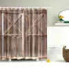 Dafield Fabric Rustic Vintage Old Wooden Door Decorations Bathroom Polyester Waterproof Washable Wood Shower Curtain T200711