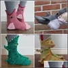 Autres fournitures de fête d'événement Festive Home Garden Chaussettes de Noël Shark Caméléon Crocodile Tricot Mignon Unisexe Hiver Chaud Sol Épaissi Chaussette