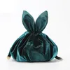 Lazy Cosmetic Bag Velvet Rabbit Makeup Bags Drawstring Wash Pouch Women String Bunny Purses Makeup Organizer Storage Bags