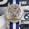 Skeleton Inverted Triangle Dial Japan Miyota Automatic Mechanical RF version MAXLAB Voyager Mens Watch 316L Steel Case Leathe293V