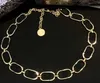 Mode Round Gold Chain Necklace Chokers for Women Party Lovers Gift Hip Hop smycken med Box8882236