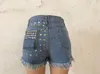 2020 Sexy Denim Shorts Pour Femmes Taille Haute Déchiré Rivet Trou Jeans Distressed Cutoff Shorts LJ200815