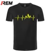REM Mountain Heartbeat T-shirt Mode Grappige Verjaardag 100% Katoen Korte Mouwen T-shirts Causale O-hals Tops Tees Hip Hop 220309