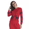 Womens Designer Christmas Deer Impressão em torno do pescoço pulôver de temporada camisola além de veludo camisa de manga longa Mulheres