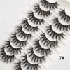 Partihandel 8 par tjocka fluffiga falska ögonfransar 3d faux mink falska ögonfransar handgjorda mjuka naturliga utseende lashes förlängningsverktyg