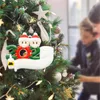 Ornamento de Natal quente DIY Cumprimentos Quarentine Enfeites de Natal 2020 Party Pandemic Social Distanciamento de Árvore de Natal Acessórios