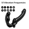 Strapless Strap-on Dildo Vibrator Adult sexy Toys 10 Speed Double-heads for Women Remote Control Strapon Lesiban