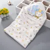 Bebek Uyku Tulumu Yatak Yaz Bebek Zarf Kundak Battaniye Wrap Yenidoğan Bebekler Koza 100% Pamuk 80/90 cm Sleepsack Swaddling 201111