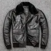 Herren Lederjacke Herbst Winter Echtes Leder Schaffell Mantel für Männer Plus Größe Bomber Jacke Parka 2020 LJ201029