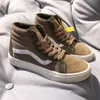 Tasarımcı Kahverengi Yüksek Üst Sneakers Yüksek Kalite Kısa Çizmeler Retro Tarzı Rahat Ayakkabılar Erkekler ve Kadınlar için 35-48 Büyük Boy 35-48