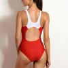 Riseado Sports Swimsuit Competition Swimwear Women Patchwork zwempakken voor vrouwen Rback Bathing Suits T200114