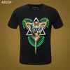 Designer T skjortor Mens Skull Summer Basic Solid Crystal T-shirt Casual Tees Punk Luxury Clothing Print Letter Man Skateboard Tops tee modekl￤der Kort ￤rm