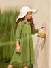 Girls Eyelet Embroidery Ruffle Trim Flounce Sleeve Smock Dress SHE