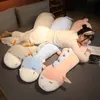 120 CM de Long dessin animé oreillers de couchage bétail mouton hippopotame jouets en peluche Animal en peluche poupée lit chambre décor amoureux cadeau créatif