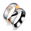 2020 Ny mode kärlek hjärta par ringar för kvinnor män bröllop förlovning cz ring unika fina smycken valentins dag gåva