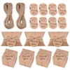 Present Wrap 10/20/30/50pcs Mini Pillow Shape Kraft Paper Candy Box Wedding Boxes With Ribbon och tack Taggar för hemfestartiklar1