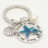 I Love you to the beach and back Beach keychain necklace Natural necklace Summer jewelry Women's Starfish Necklace216r