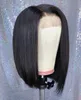 Allove 2x6 Bob Lace Closure Wigs Brazilian Virgin Hair Straight Human Hair Wigs Swiss Lace Frontal Wig Pre Plucked90946596432053